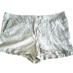 LOFT linen blend 4” shorts with ruffles